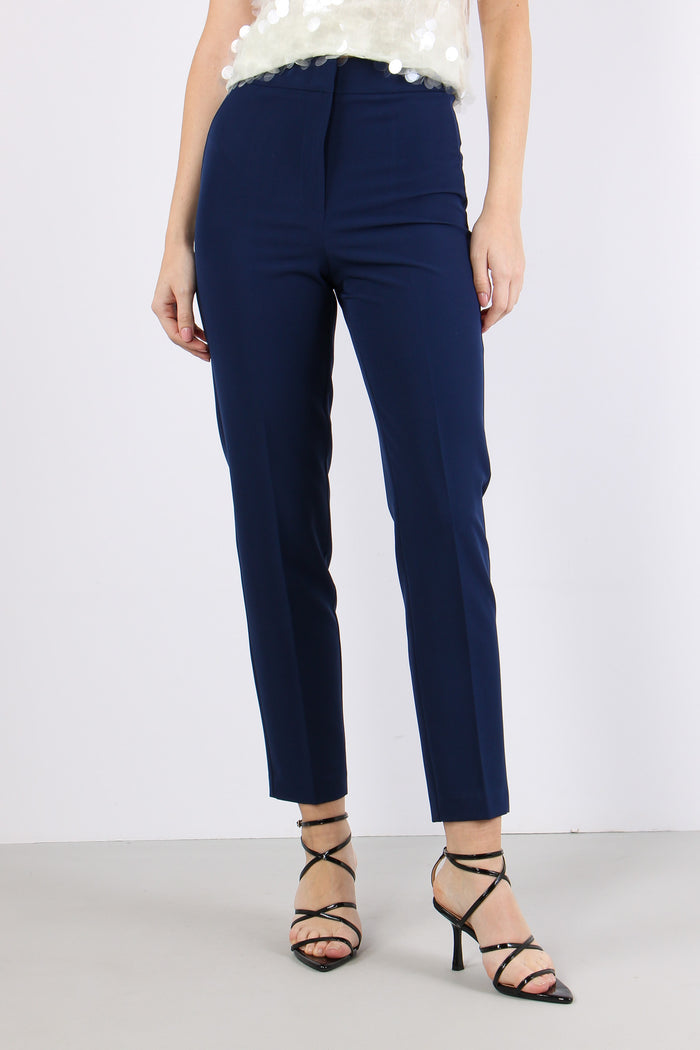 Pantalone Sigaretta Tessuto Tecnico Navy-2