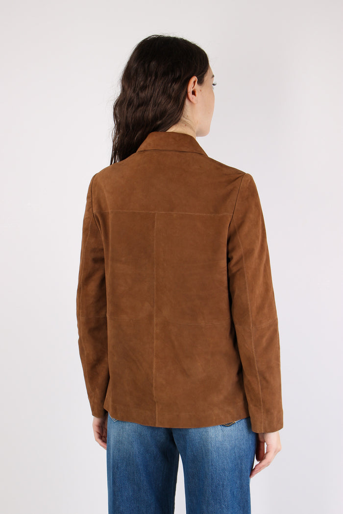 Trench Corto Camoscio Cognac-5
