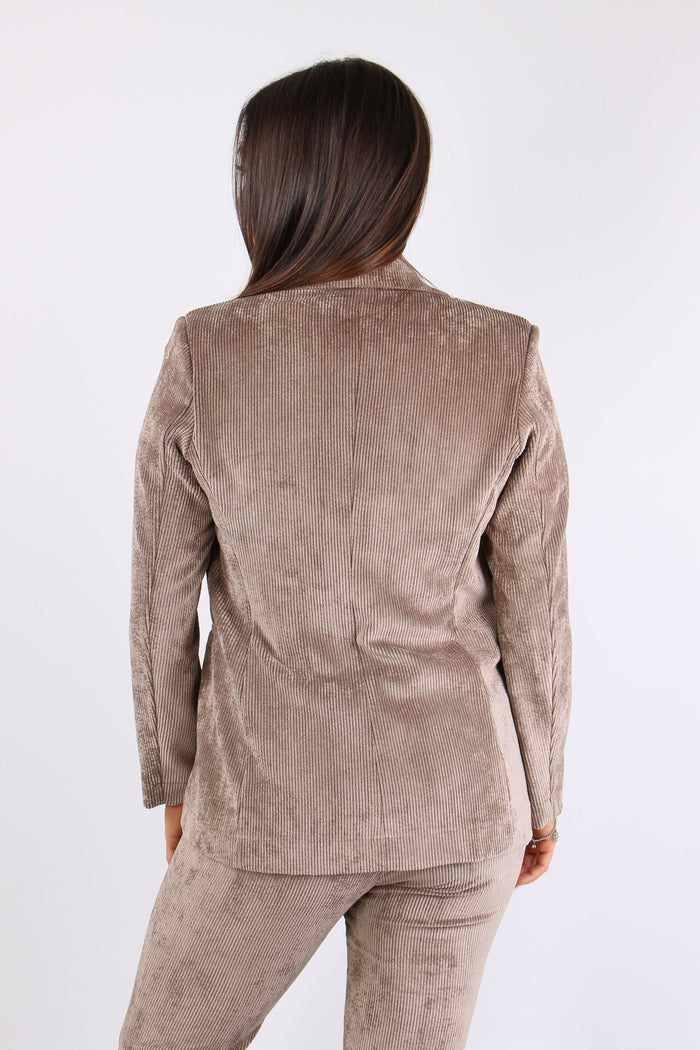 Giacca Monopetto Velluto Costa Tortora-5