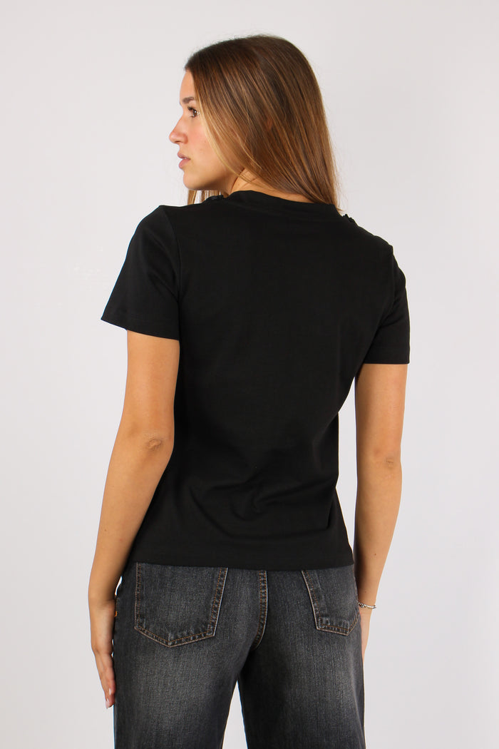 T-shirt V Frange Nero-6