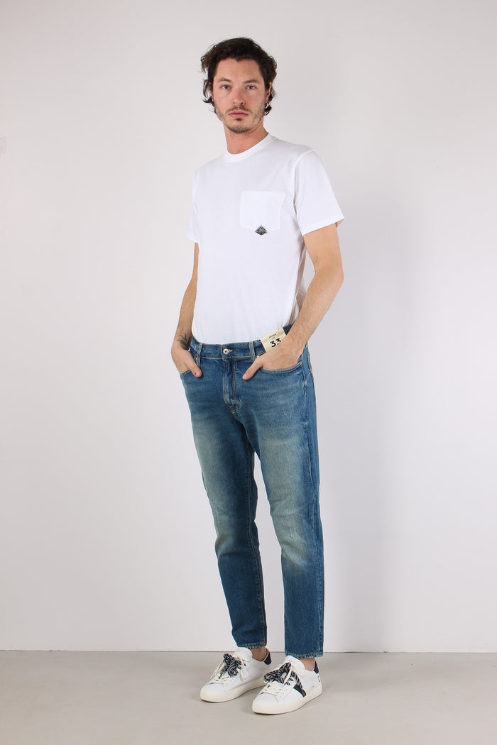 Denim Relaxed Tapared Fit Denim Medio
