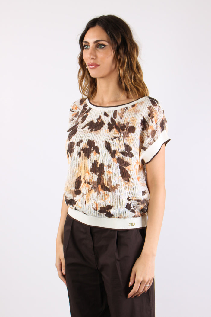 Blusa Traforata  Fantasia Brown Shades-4