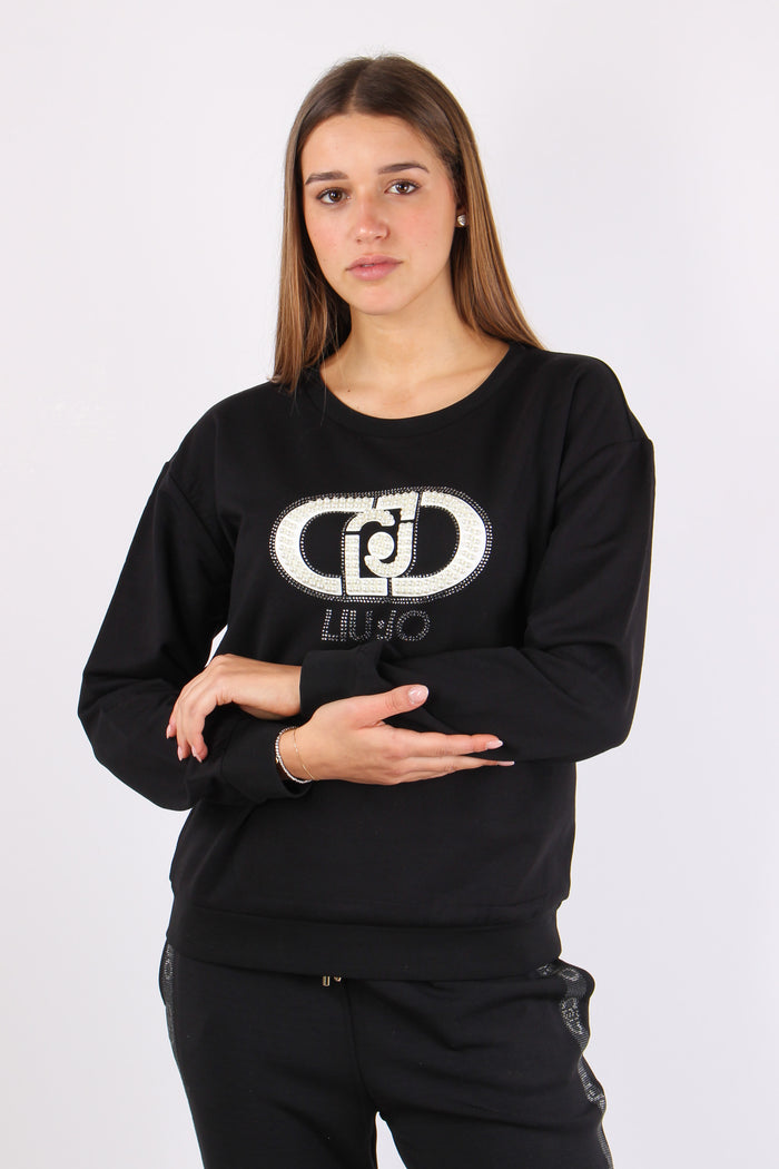 Felpa Basica Logo Monogram Nero/monogram-2