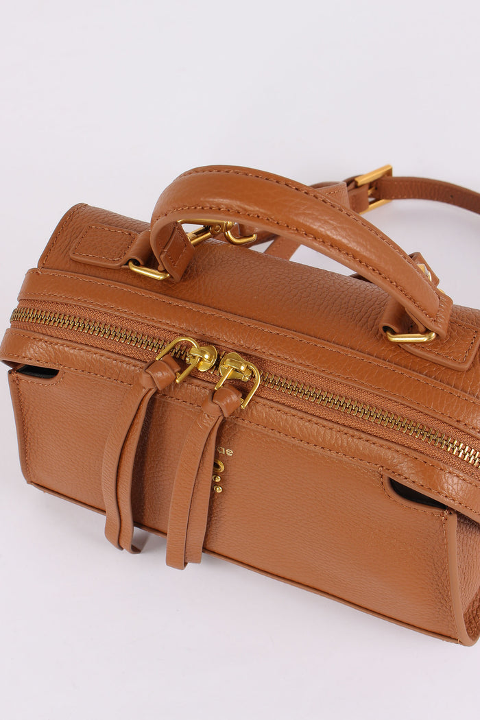 Mini Trapezio Pelle Martellata Tobacco-5