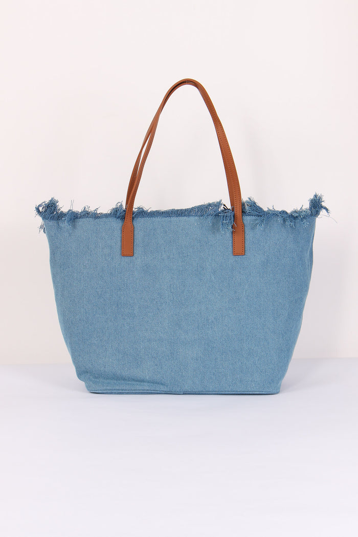 City Bag Frange Denim-3