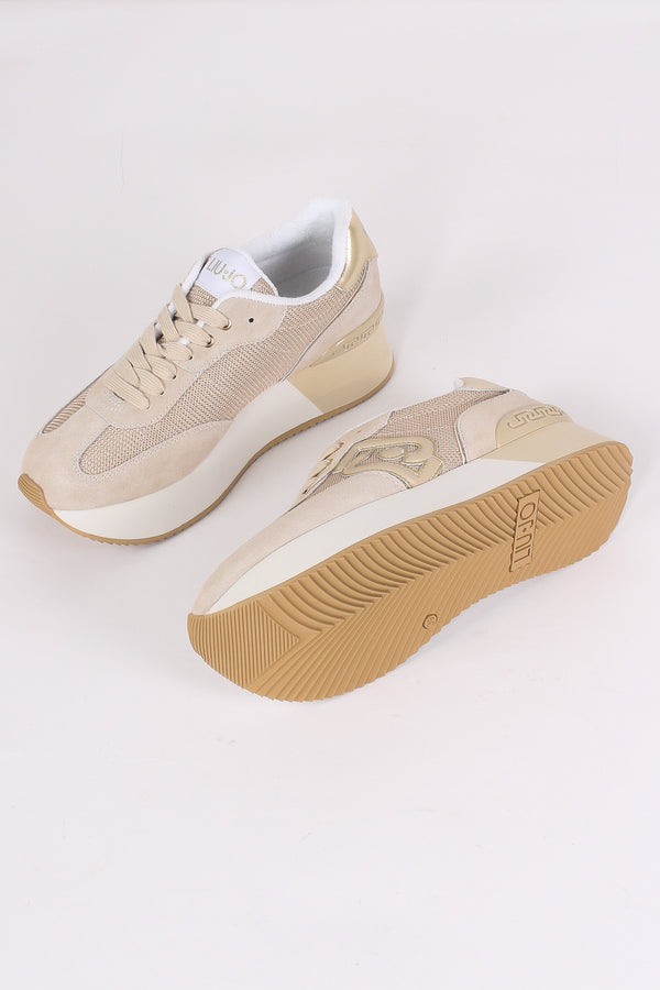 Sneaker Dreamy Suede Mesh Sand/gold-2