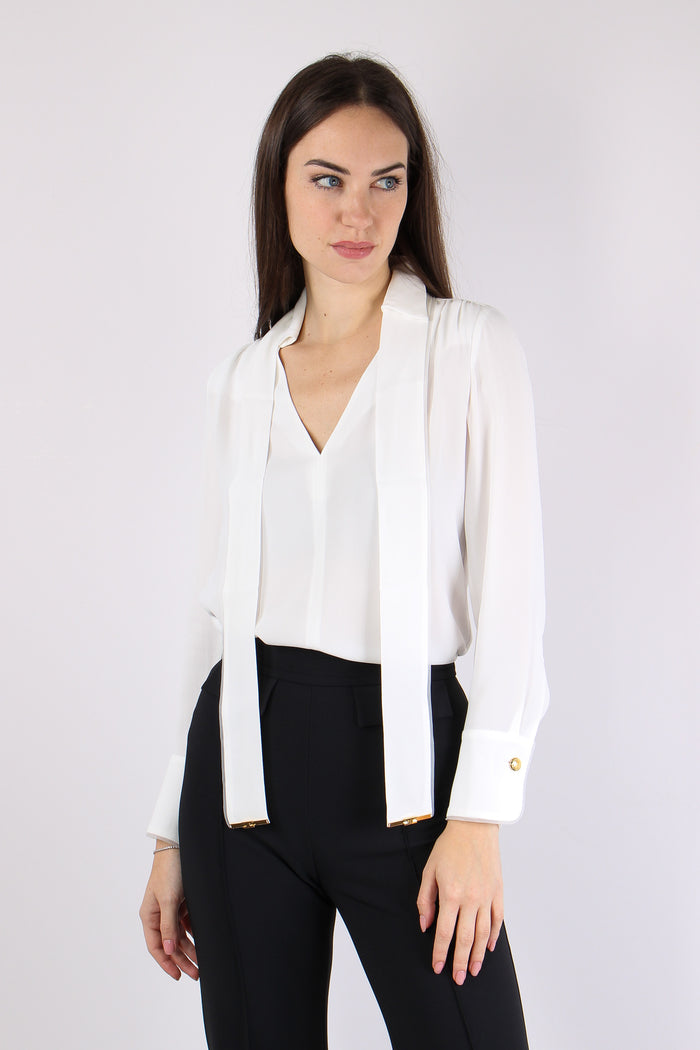Camicia Cravatta Avorio-6
