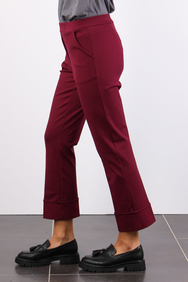 Pantalone Punto Milano Risvolt Bordeaux-2