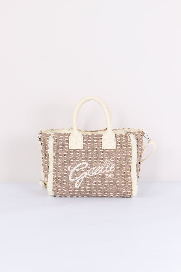 Mini Shopping Intreccio Beige