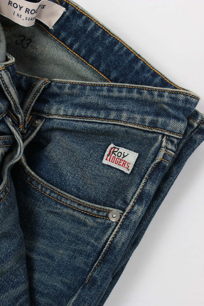 Denim Micro Rotture Slavato Denim Medio-7