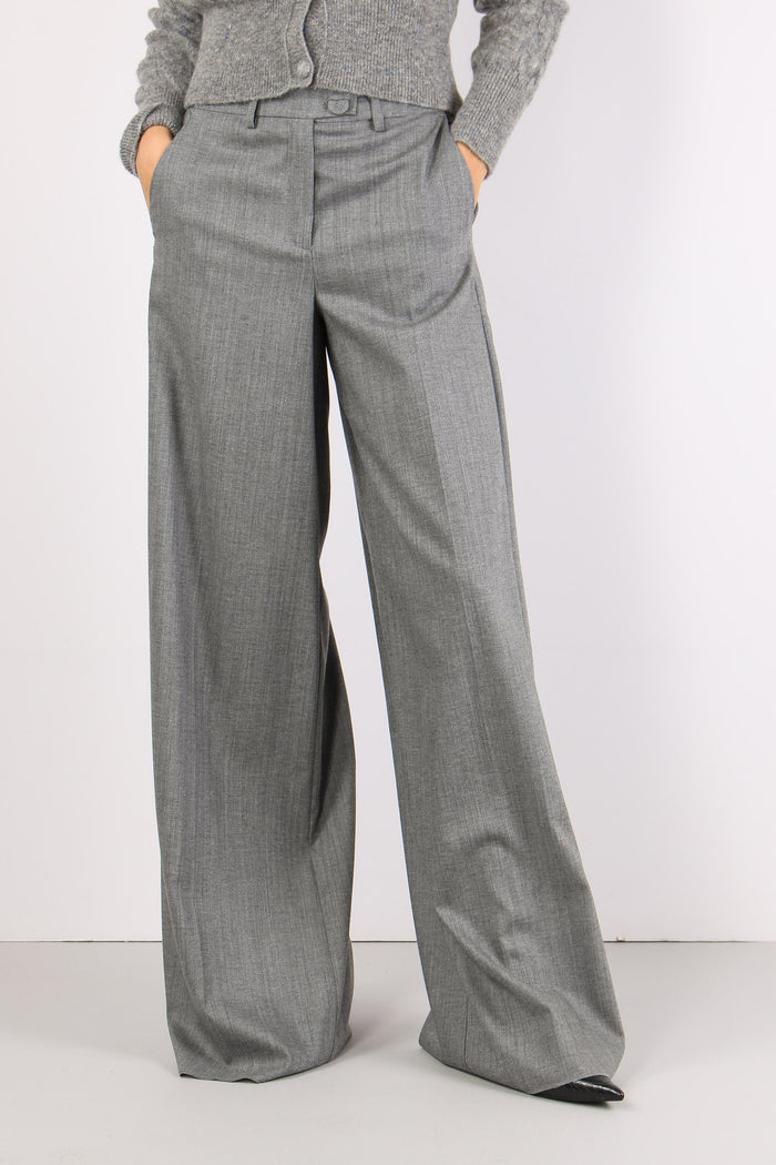 Mllapice Pantalone Palazzo Grigio Melange-2