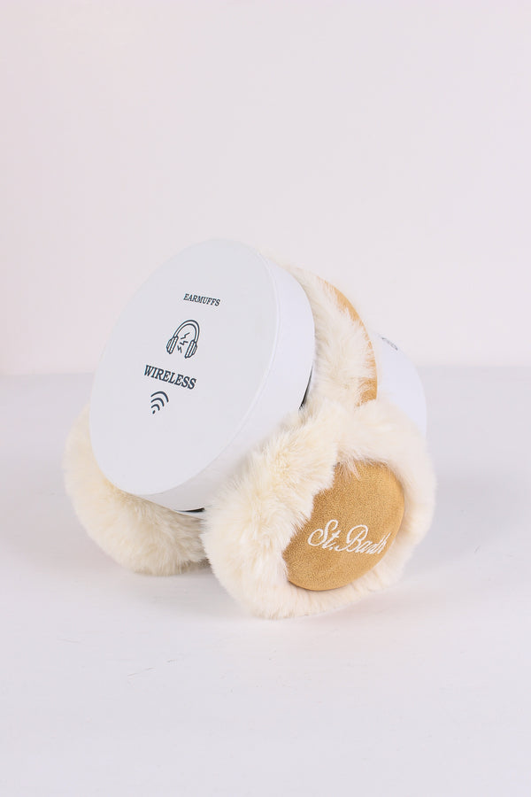 Paraorecchie Pelliccia Speaker Panna/rosa