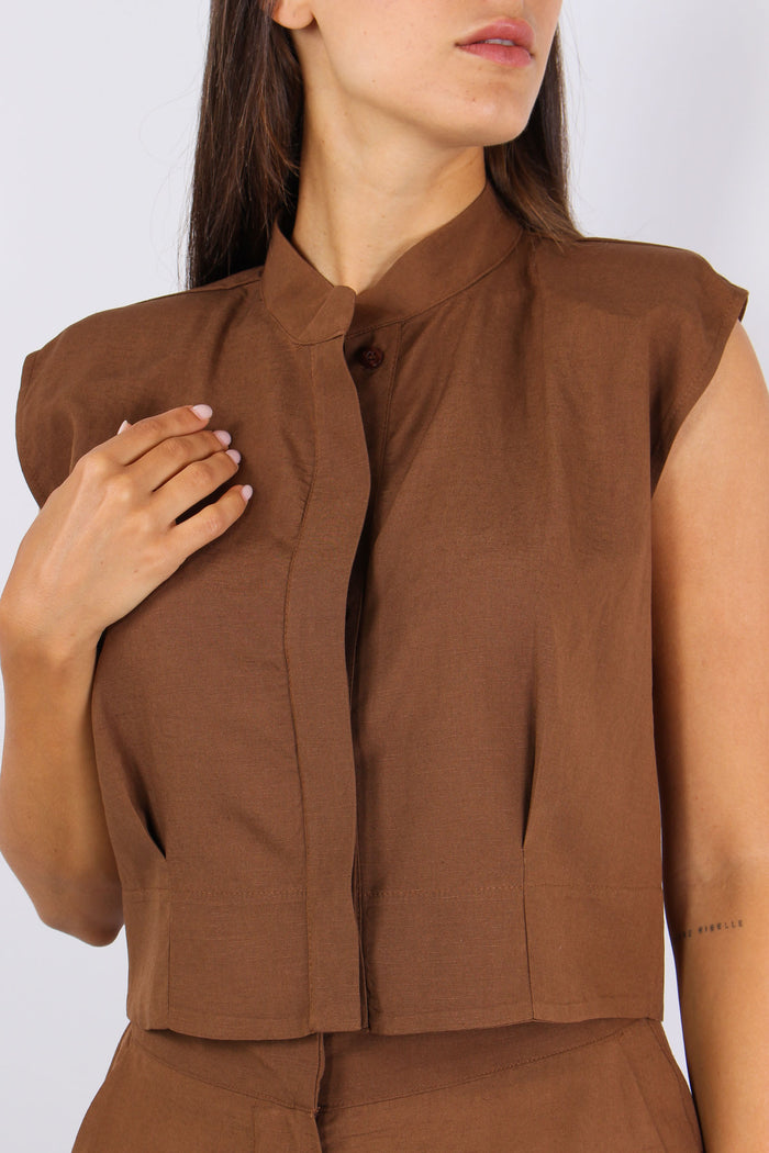 Camicia Corta Spallina Tabacco-8