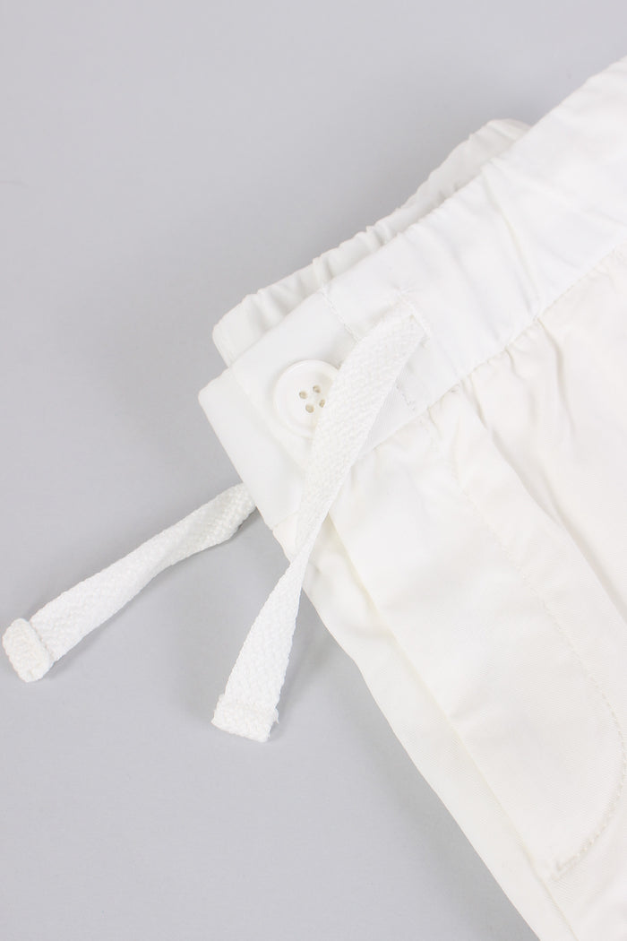 Pantalone Cotone Coulisse Bianco-4