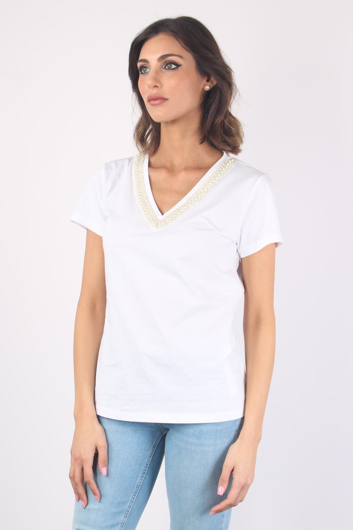 T-shirt Stampa Pop Corn Bianco Emb-4