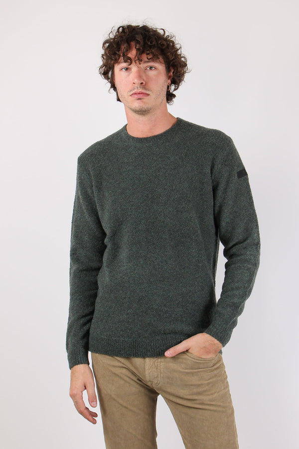 Girocollo Lana Boucle Forest Green