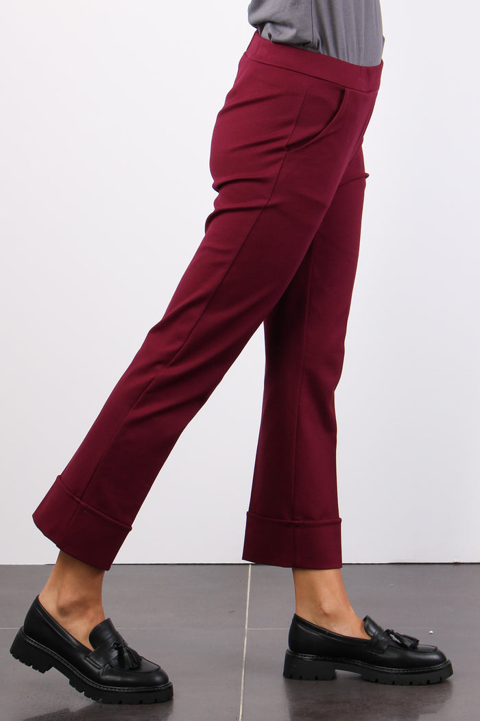 Pantalone Punto Milano Risvolt Bordeaux-4