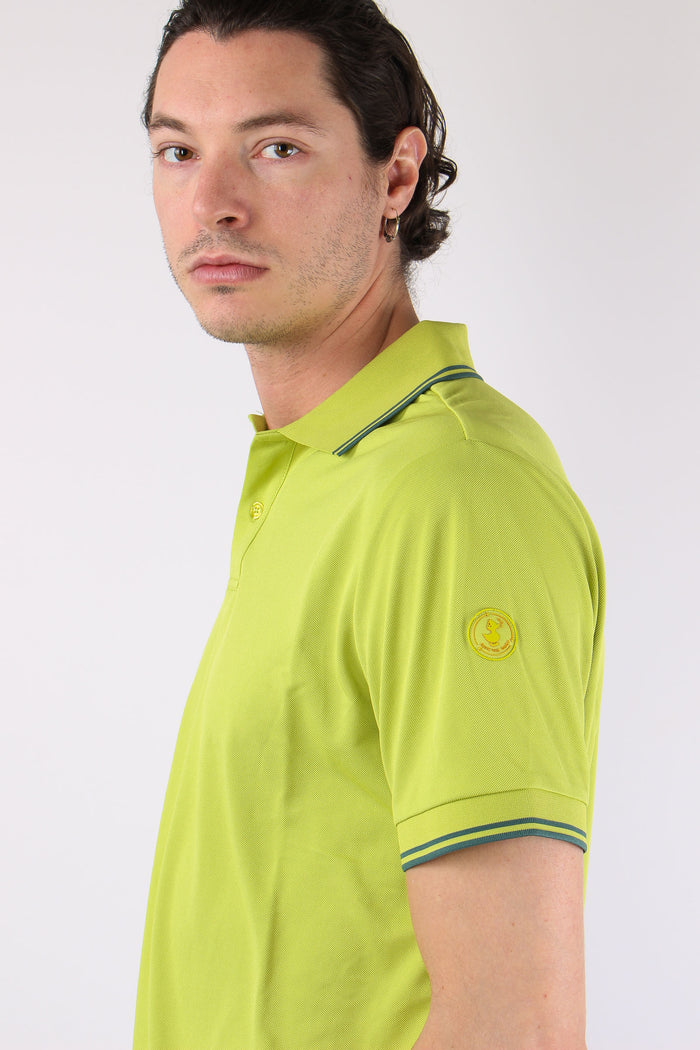 Hari Polo Collo Righe Citron Green-8