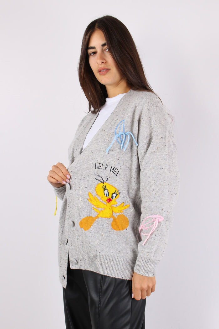 Cardigan Titti Silvestro Grigio-4