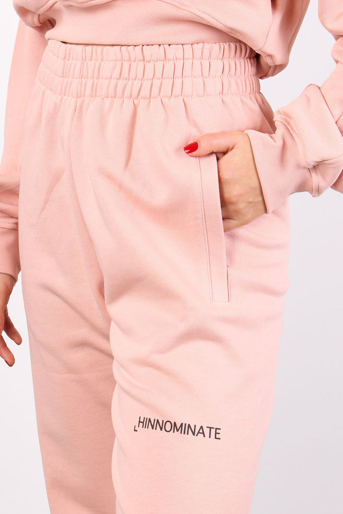 Pantalone Felpa Vita Alta Old Rose-6