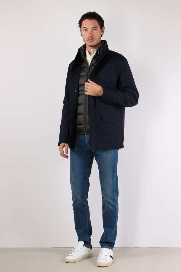 Field Jacket Interno Piuma Blu/verde