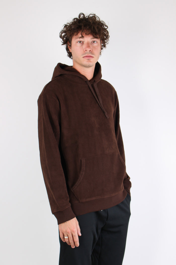 Felpa Cappuccio Tasca Circuit Brown-7