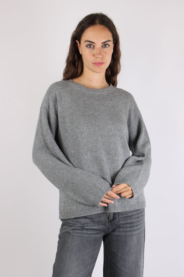 Maglia Girocollo Basica Melange Grey-2