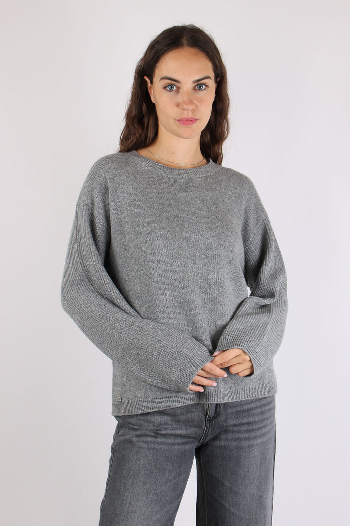Maglia Girocollo Basica Melange Grey-2