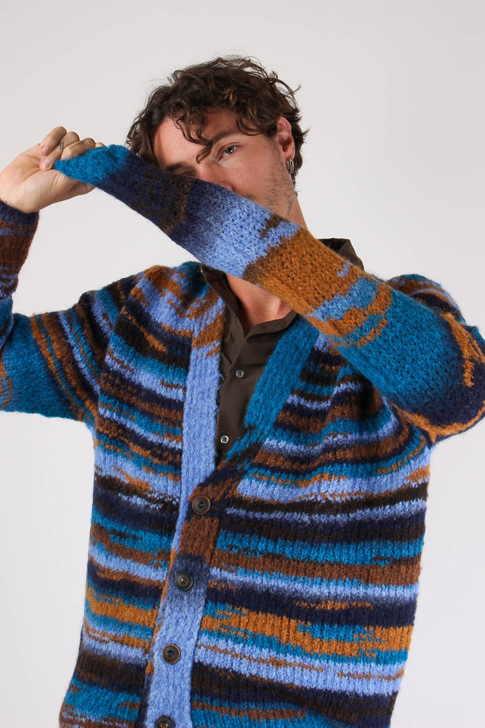 Cardigan Riga Indefinita Blu/ruggine-8