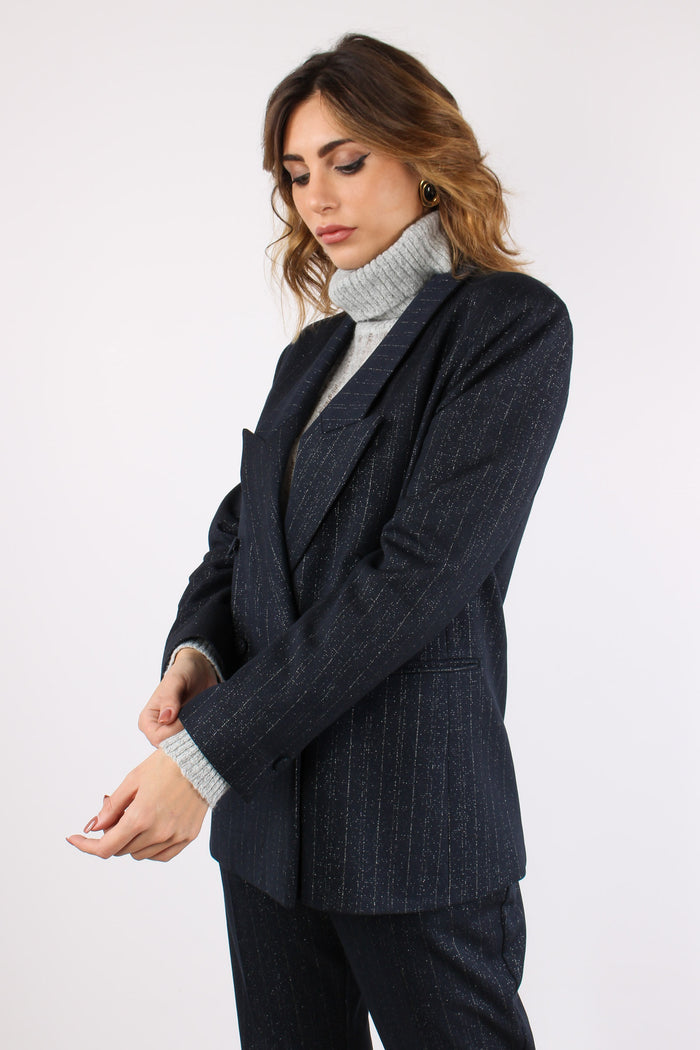 Giacca Gessata Filo Lurex Moonlit Ocean-7