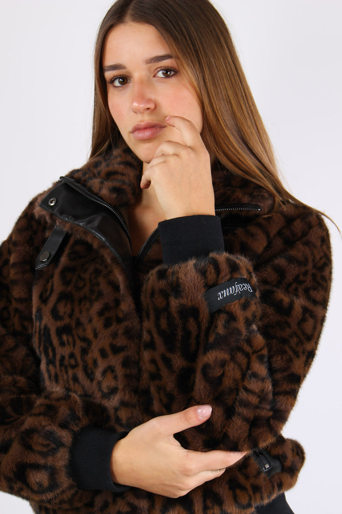 Bomber Gancio Collo Leopard-4