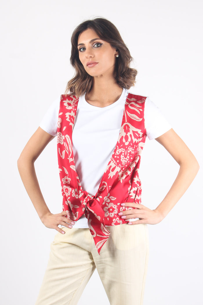T-shirt Effetto Gilet Bco/red-8