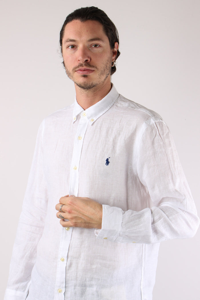 Camicia Lino Slim Fit White-7