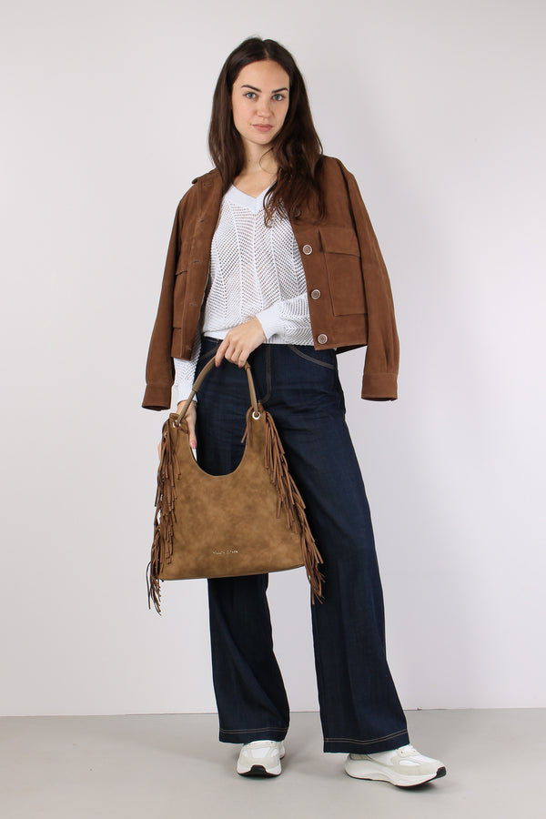 Maglia Scavo V Traforata Bianco