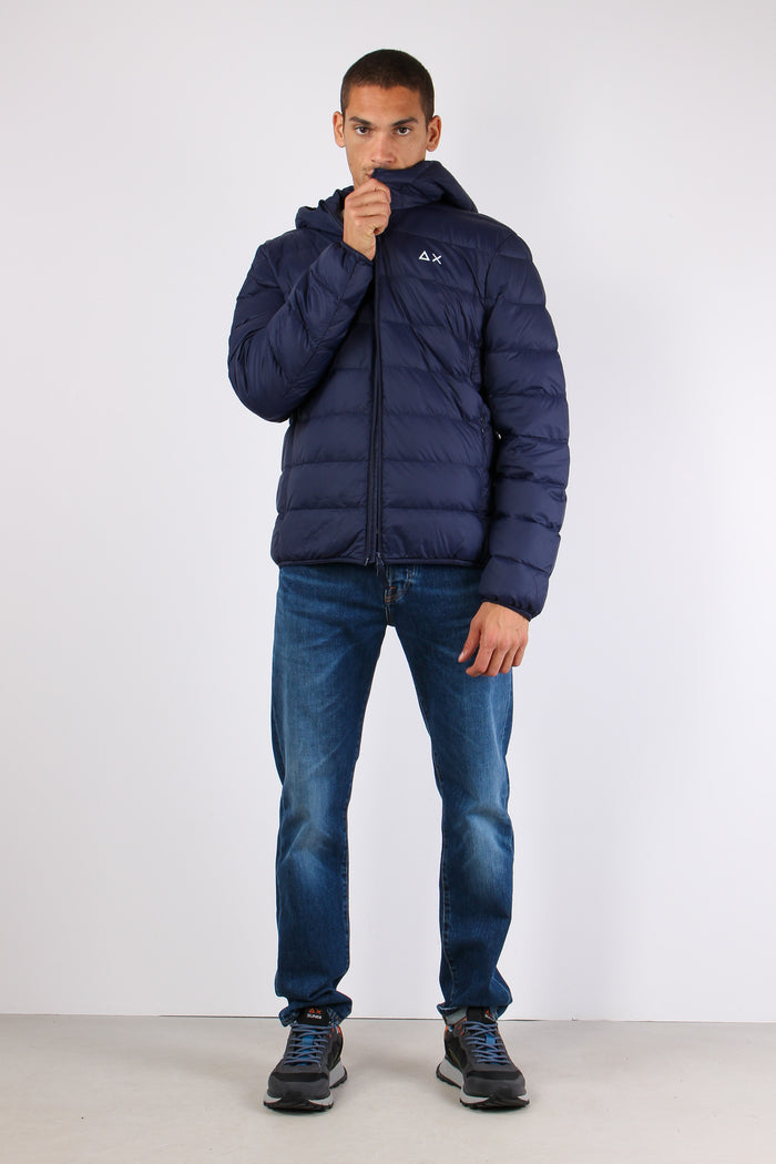 Piumino Cappuccio Navy Blue