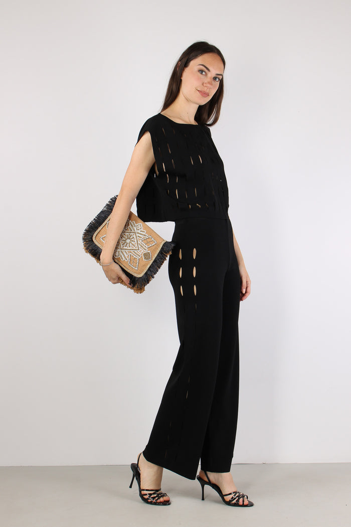 Pantalone Cut Out Nero-5