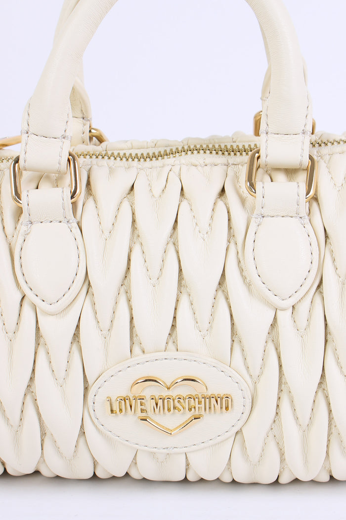 Bauletto Piccolo Goffrato Cuor Avorio-5