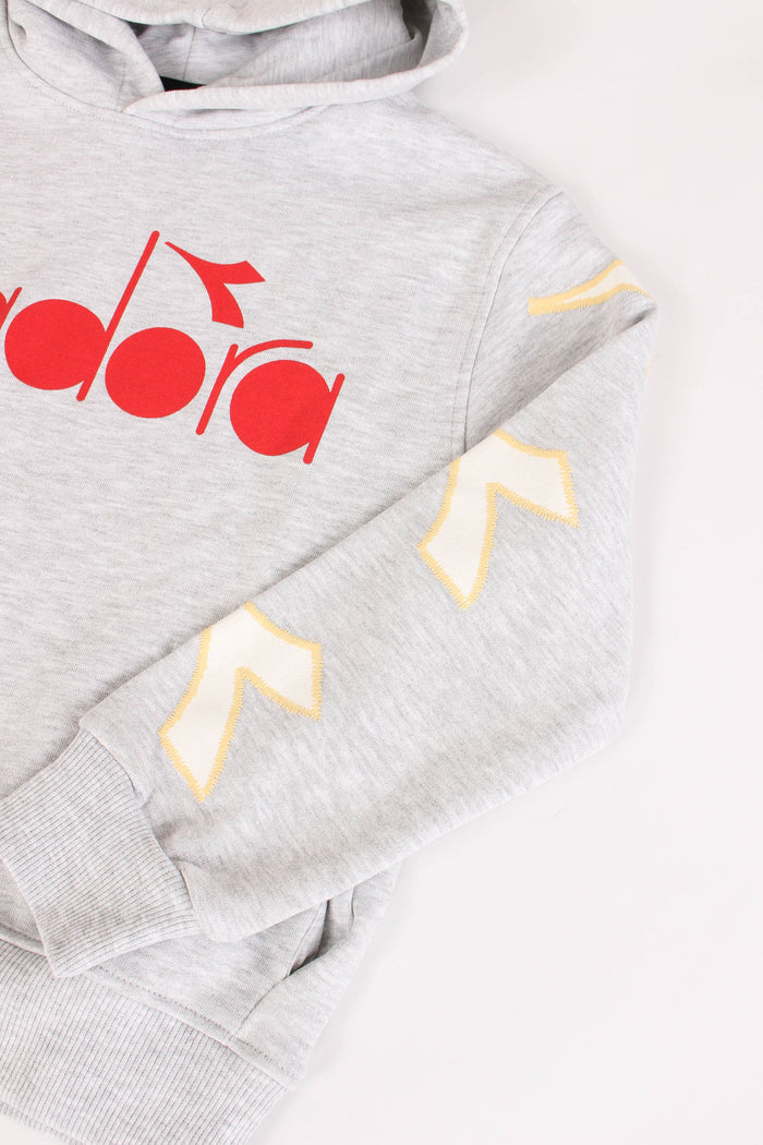 Felpa Cappuccio Logo Grigio-3