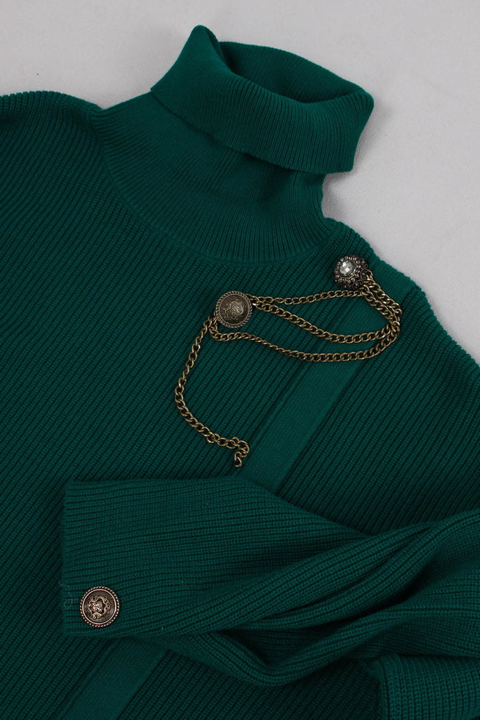 Maglia Costa Inserto Spilla Green Eden-8