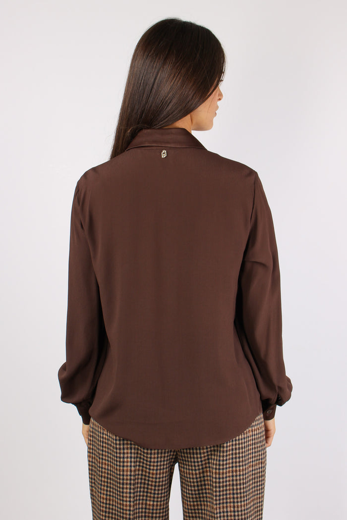 Camicia Bimateriale Cioccolato-5