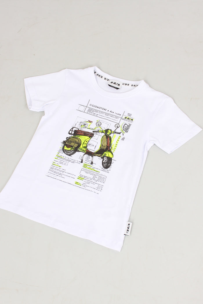 T-shirt Stampa Lambretta Bianco-3