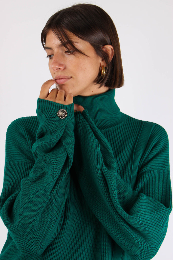 Maglia Costa Inserto Spilla Green Eden-4