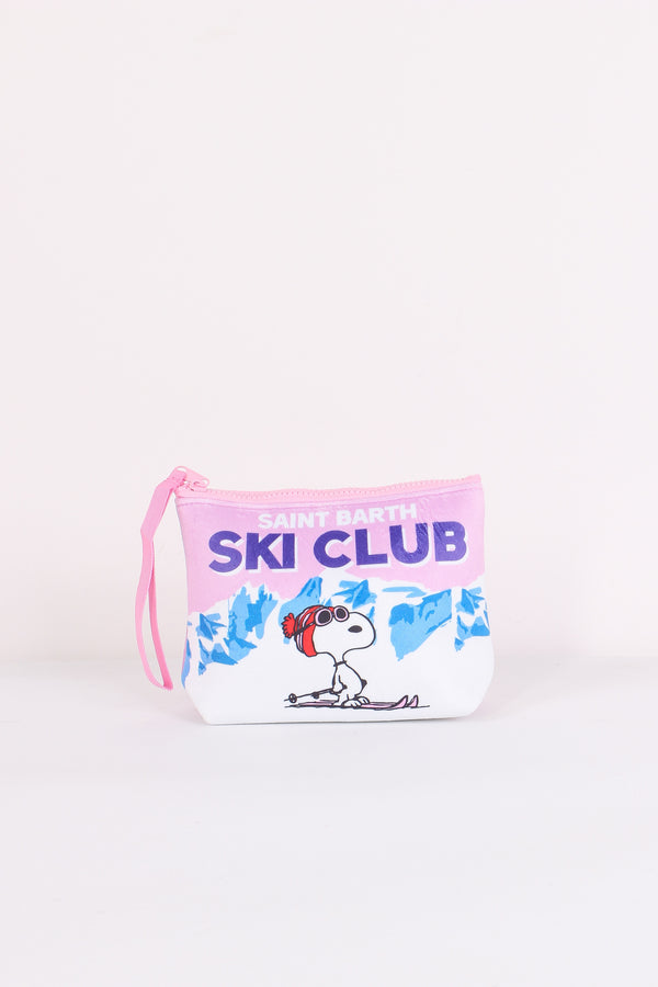 Pochette Snoopy Ski Club Bianco/rosa
