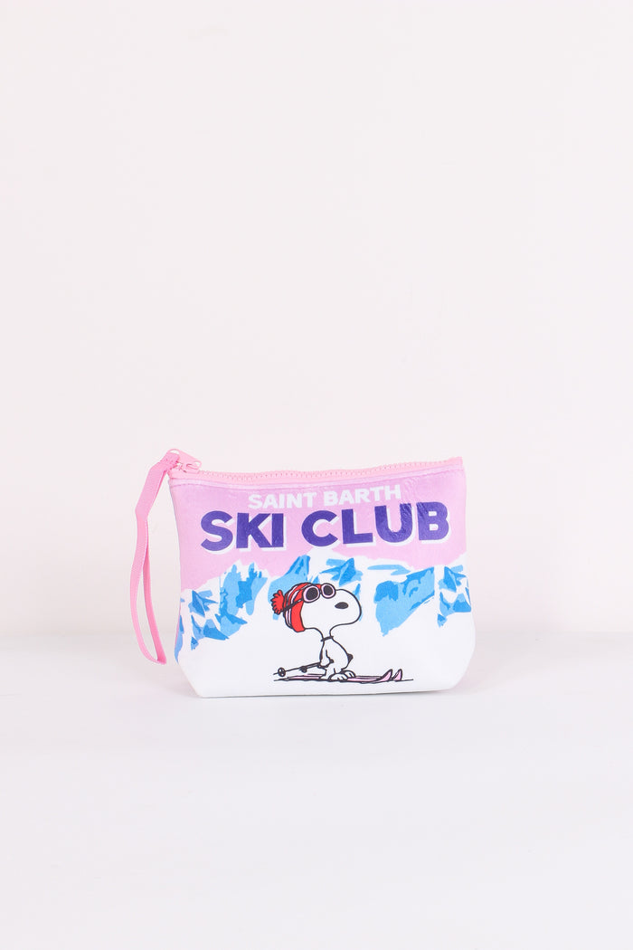 Pochette Snoopy Ski Club Bianco/rosa