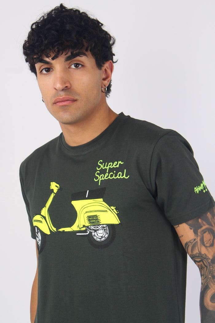 T-shirt Stampa Vespa Super Militare-6
