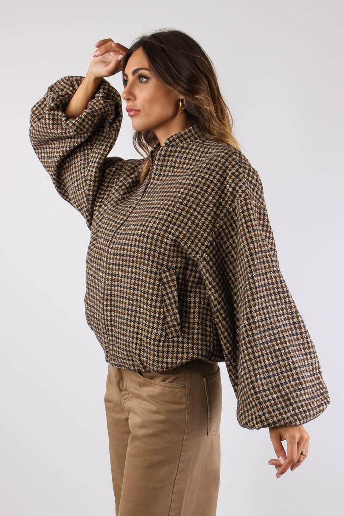 Bomber Manica Ampia Blu/moro-4