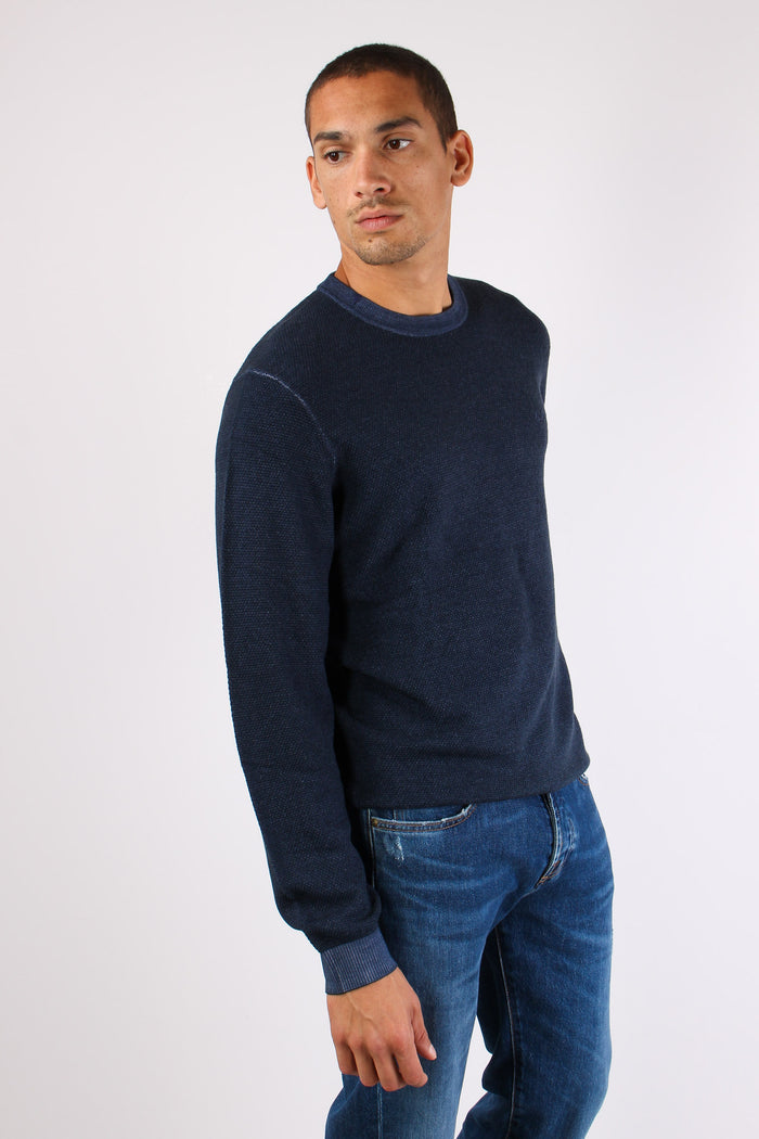 Maglia Lana Punto Riso Navy Blue-6