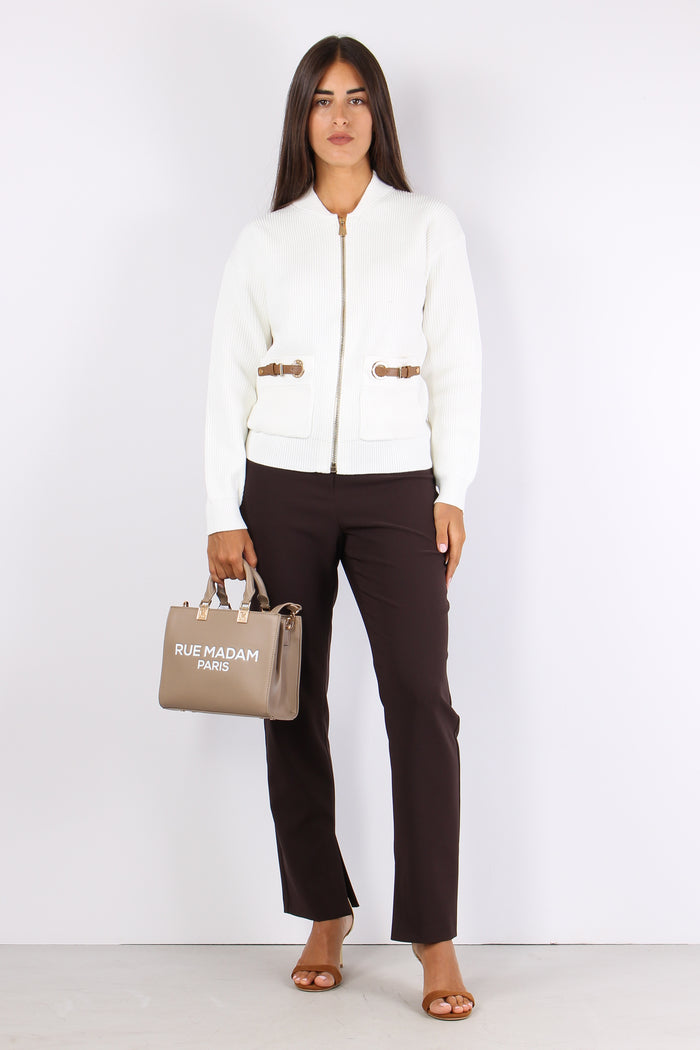 Castelrosso Cardigan Costa Fib Milk-5