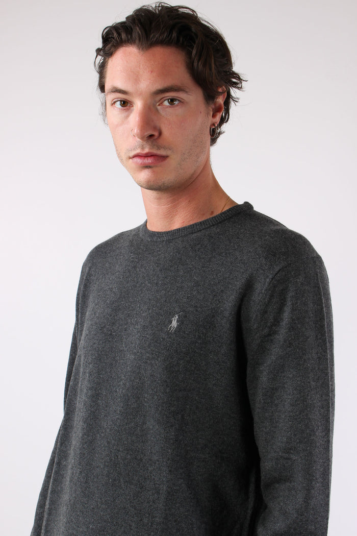 Maglia Girocollo Lambswool Dark Charcoal-4