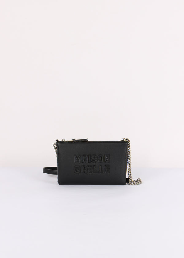 Pochette Tracolla Maxi Logo Rilievo Nero